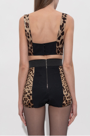 Dolce & Gabbana Top corto con estampado animal