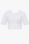 Ganni Smocked cropped top