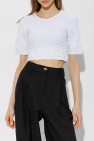 Ganni Smocked cropped top