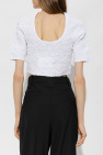 Ganni Smocked cropped top