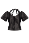 Ganni Satin top with tie detail