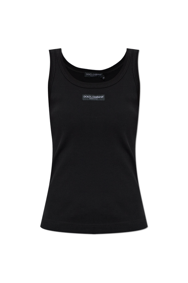 Cotton top with appliquéd logo od Dolce & Gabbana