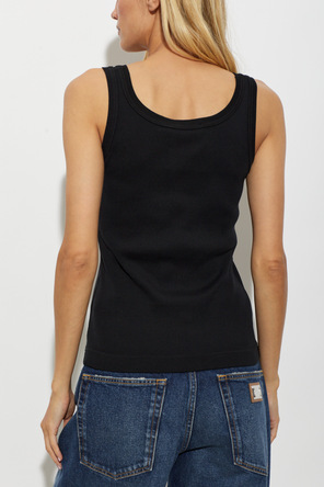 Dolce & Gabbana Cotton top with appliquéd logo