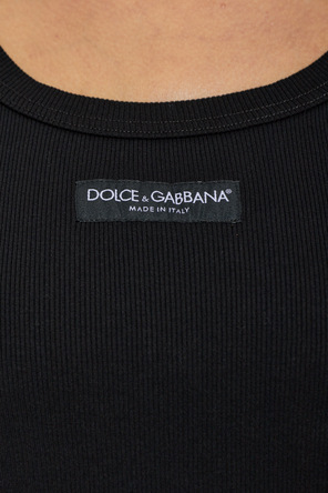 Dolce & Gabbana Cotton top with appliquéd logo