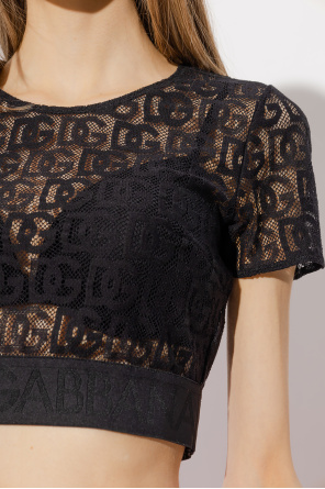 Dolce & Gabbana leather top with monogram