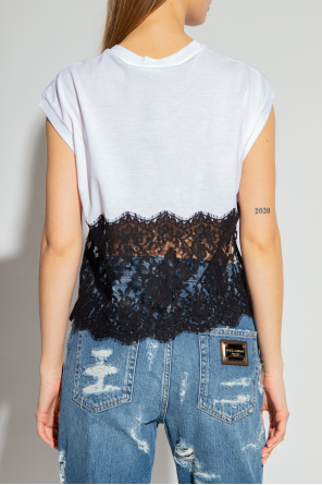 Dolce & Gabbana Lace-trimmed T-shirt