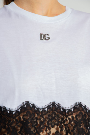 dolce wool & Gabbana Lace-trimmed T-shirt