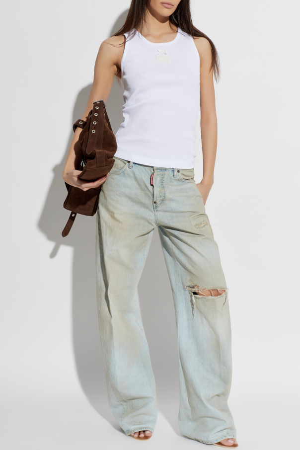 Dolce & Gabbana Ribbed top with logo patch