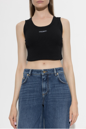 Dolce & Gabbana Top curto canelado sem mangas