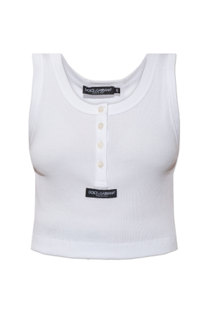 Top corto con parche con logo