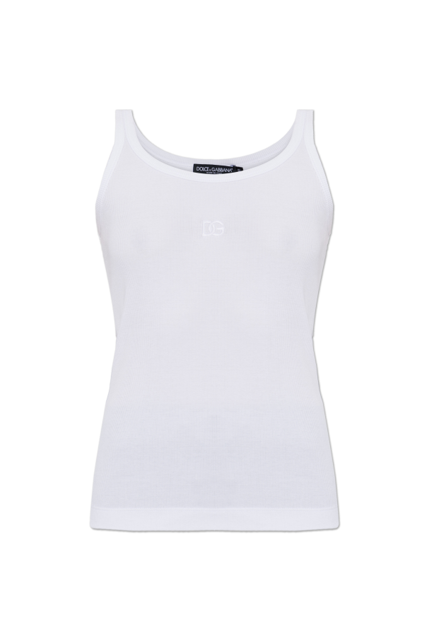 Ribbed top with embroidered logo od Dolce & Gabbana