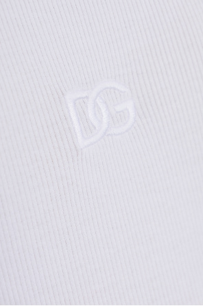 Dolce & Gabbana Ribbed top with embroidered logo