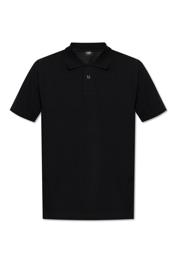 Polo with logo-shaped appliqué od Fendi
