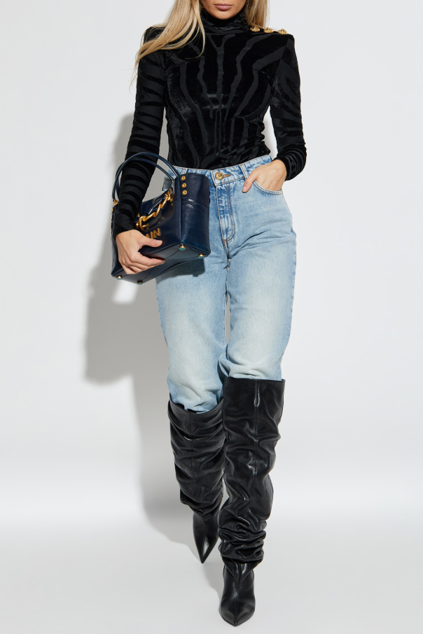 Balmain Top mit Stehkragen