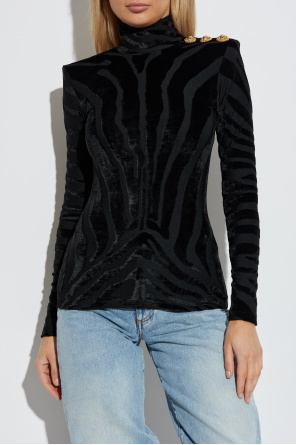 Balmain Top mit Stehkragen