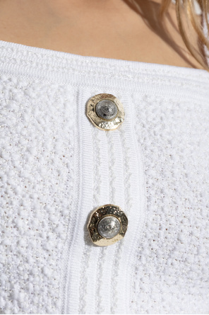 Balmain Top de tweed con tirantes