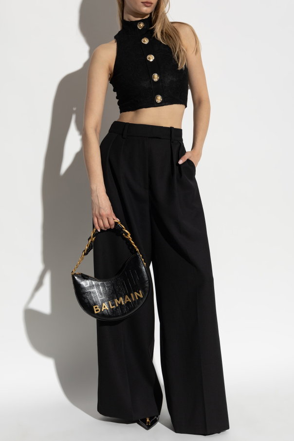 Balmain Short top with appliqués