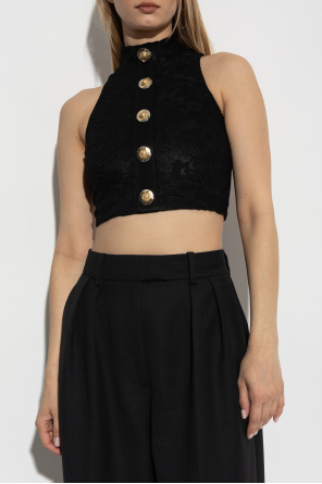 Balmain Short top with appliqués