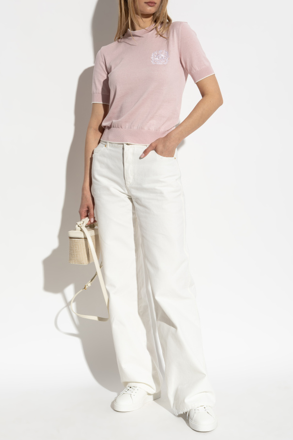 Balmain Top con logo bordado