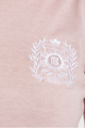 Balmain Top con logo bordado