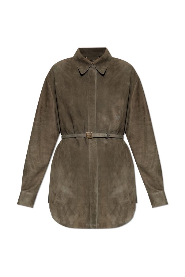 Suede shirt with side slits od Fendi