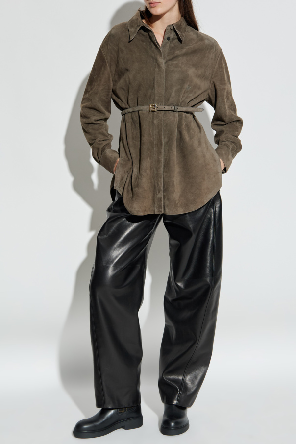 Fendi Camisa de ante con aberturas laterales