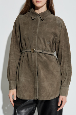 Fendi Camisa de ante con aberturas laterales