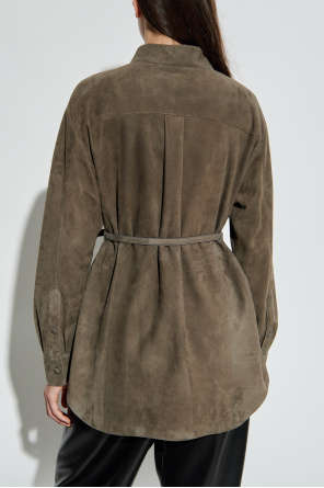 Fendi Camisa de ante con aberturas laterales