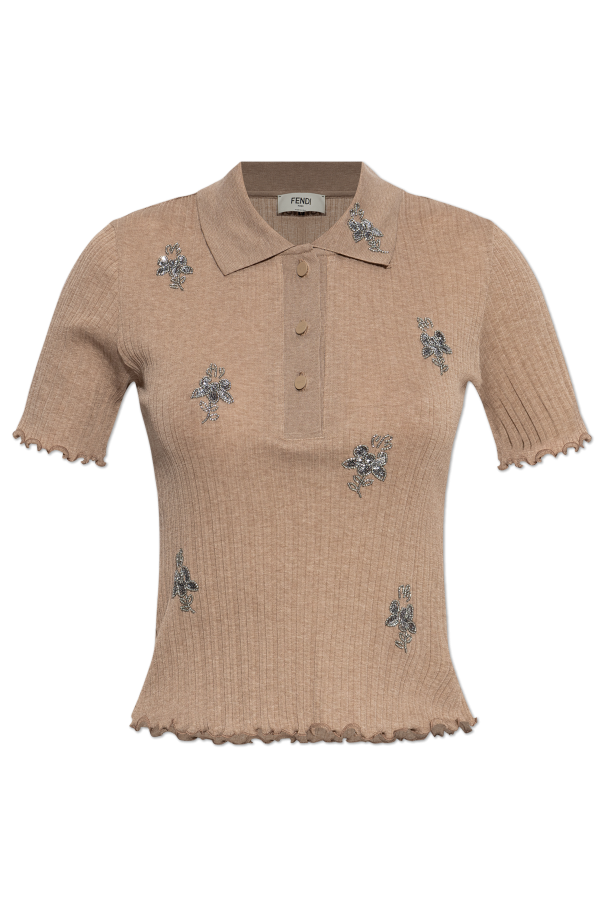 Top with shimmering appliqués od Fendi