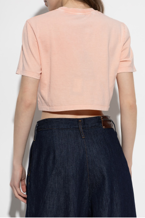 Fendi Kurzes T-Shirt mit erhabenem Logo