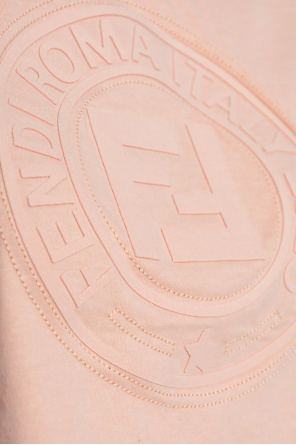 Fendi Kurzes T-Shirt mit erhabenem Logo