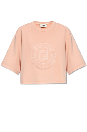 Short T-shirt with embossed logo