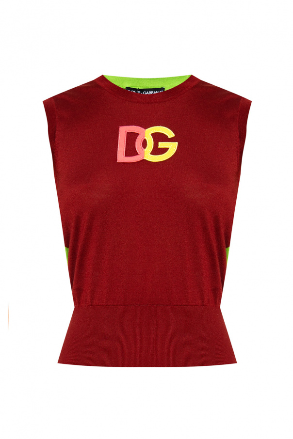 Dolce & Gabbana chest logo T-shirt Rosso Шлепки Dolce & Gabbana