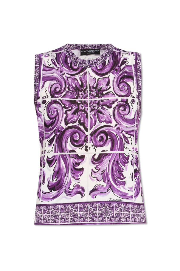 Top with "Majolica" print od Dolce & Gabbana