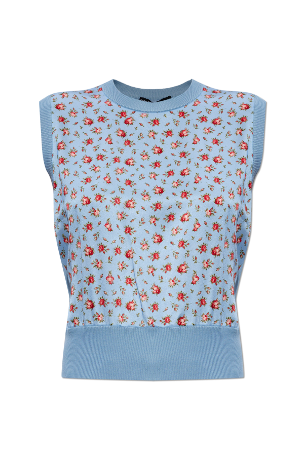 Silk vest with floral motif od Dolce & Gabbana
