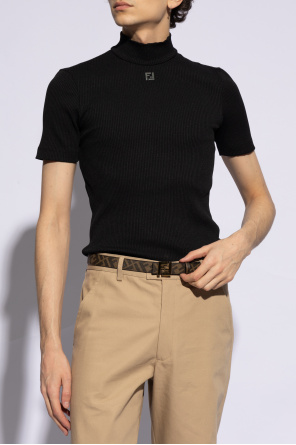 Fendi Ribbed top with logo