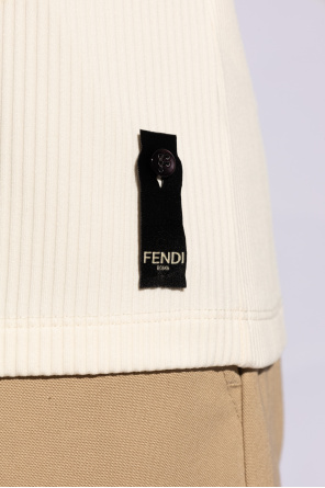 Fendi Prążkowany top z logo