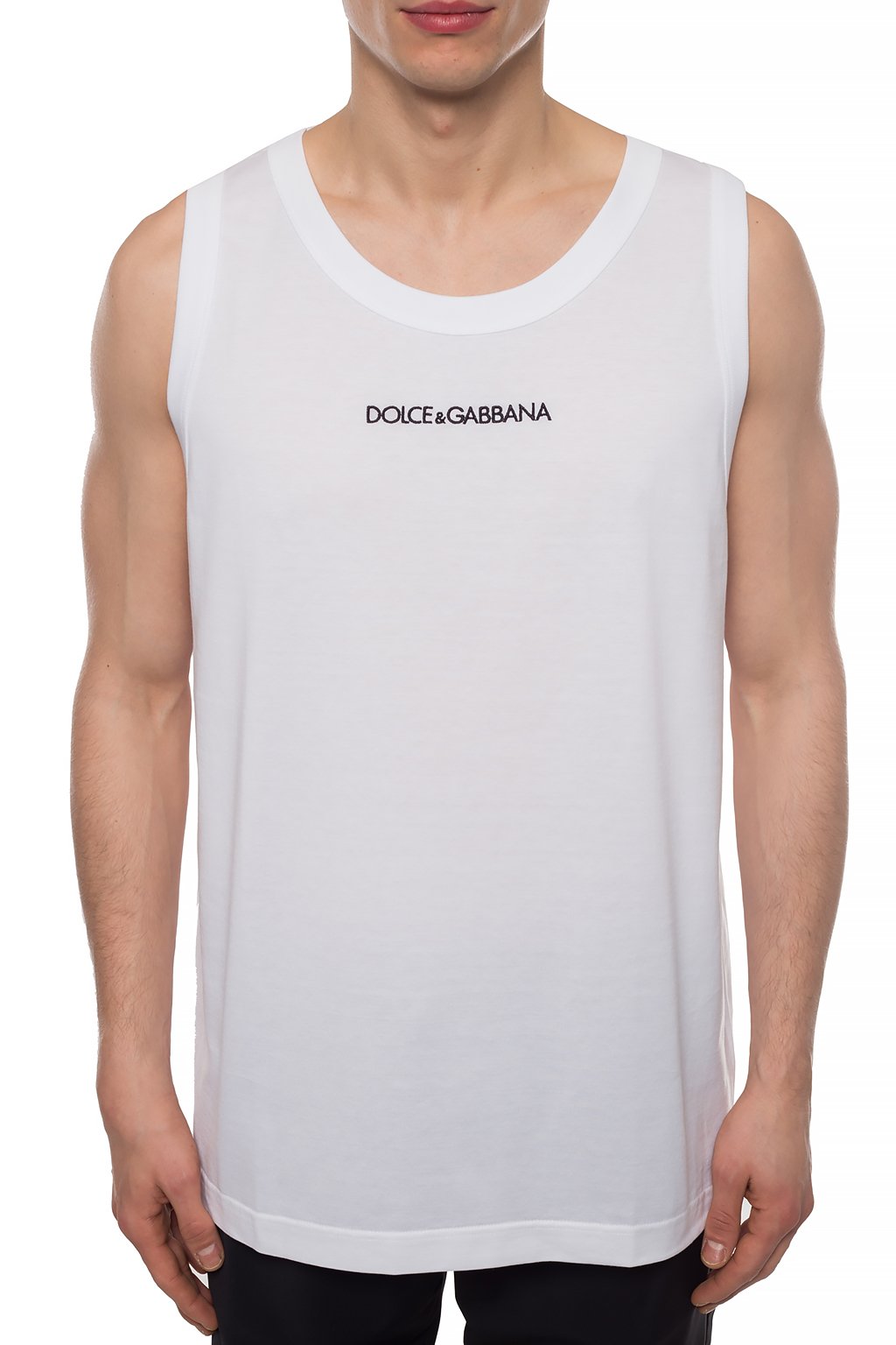 White Tank top with logo Dolce & Gabbana - Vitkac France