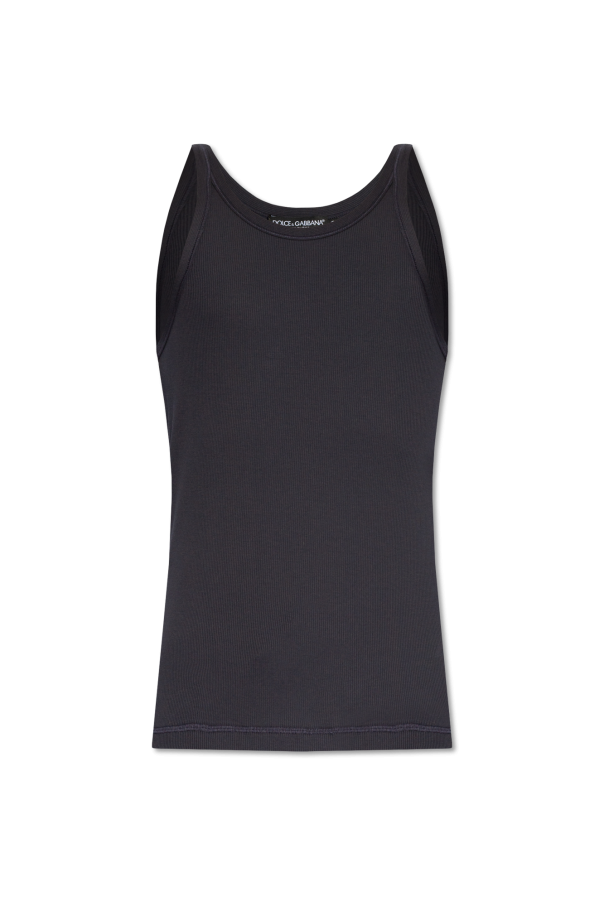 Ribbed sleeveless T-shirt od Dolce & Gabbana