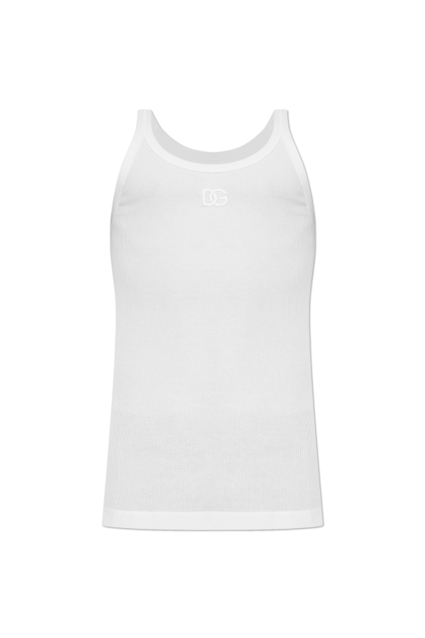 Dolce & Gabbana Prążkowany t-shirt bez rękawów