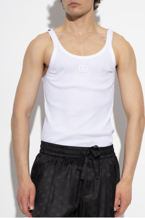 Dolce & Gabbana Prążkowany t-shirt bez rękawów