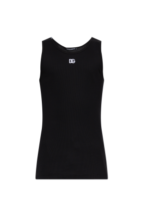 Prążkowany t-shirt bez rękawów