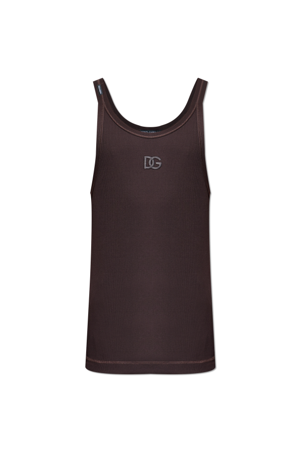 Ribbed top with embroidered logo od Dolce & Gabbana