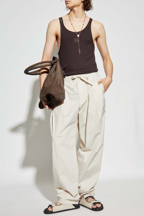 Dolce & Gabbana Ribbed top with embroidered logo