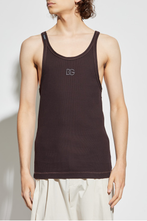 Dolce & Gabbana Ribbed top with embroidered logo