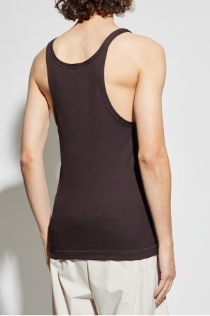 Dolce & Gabbana Ribbed top with embroidered logo