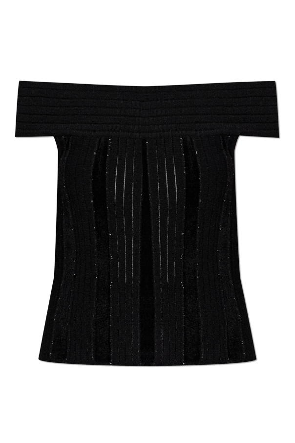 Balmain Top with shimmering sequins
