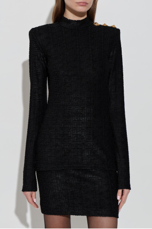 Balmain Top mit dekorativen Knöpfen an der Schulter