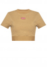 ADIDAS Originals beige Cropped T-shirt with logo