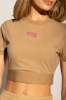 ADIDAS Originals beige Cropped T-shirt with logo